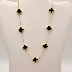 Collana floreale finitura nera