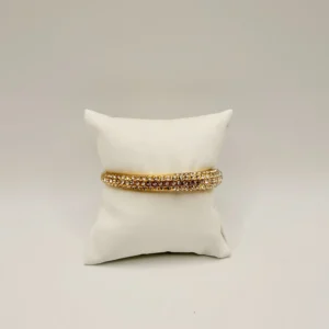 Bracciale giro polso placcato in oro impreziosito da zirconi